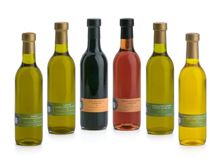 The complete set of
olive oils and vinegar